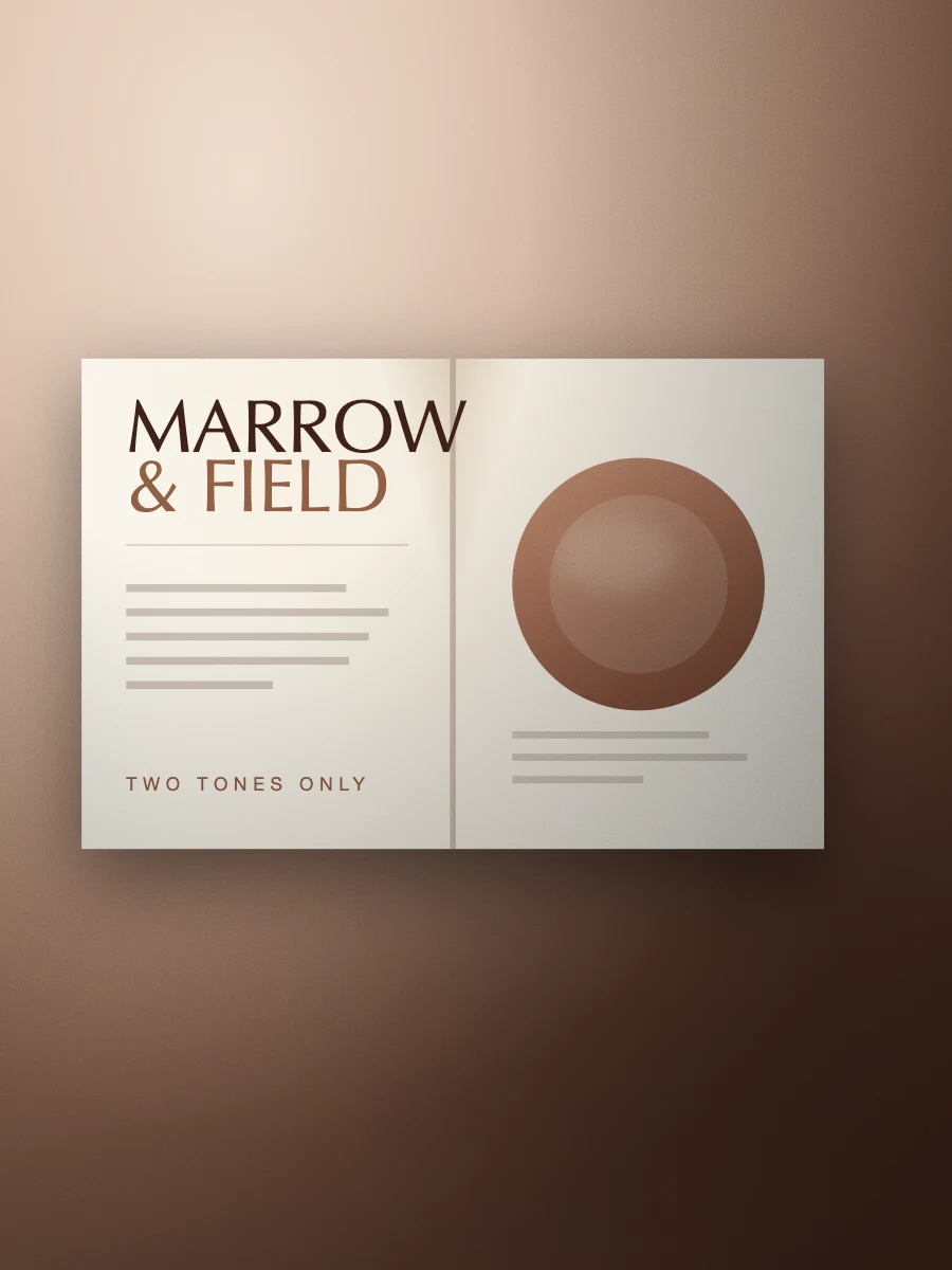 Clay and bone abstract composition of soft material planes and a single carved line for the Marrow & Field campaign.
